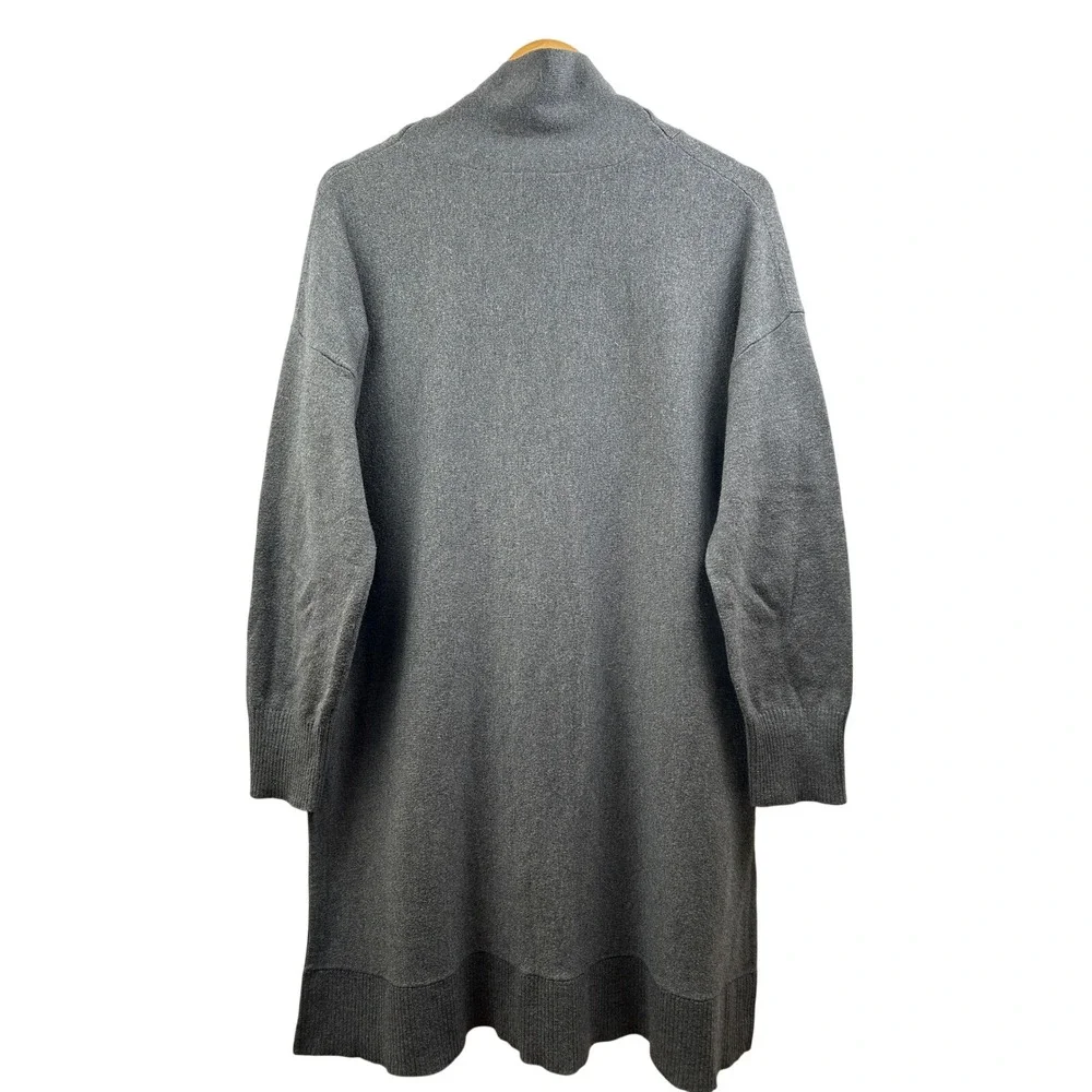 Soft Surroundings Sweater Tunic Women L Gray Cowl Neck Wool Cashmere Blend Cozy‎